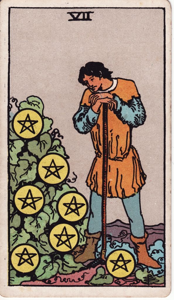 Lá Bài Tarot Hằng Ngày 2026-07-04 – 7 Tiền (Nghịch Vị)
